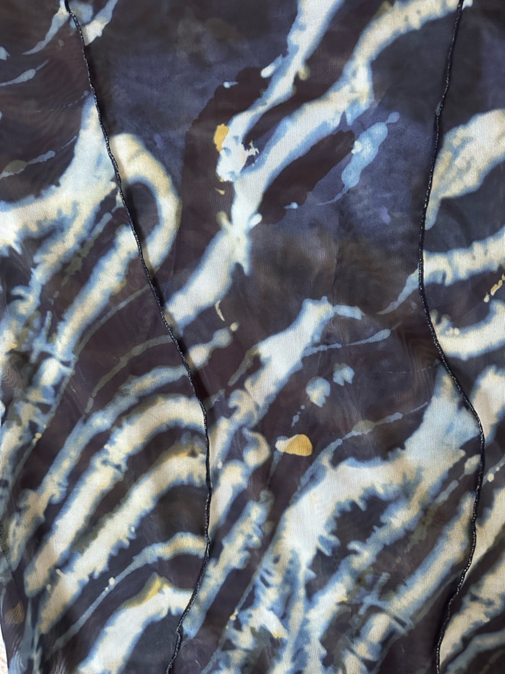 & Other Stories Blue and Cream Sheer Mesh Top - Size S - Picture 2 of 5